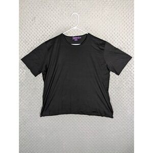 Ralph Lauren Purple Label Crewneck T-Shirt Men's XL Short Black Made In Italy